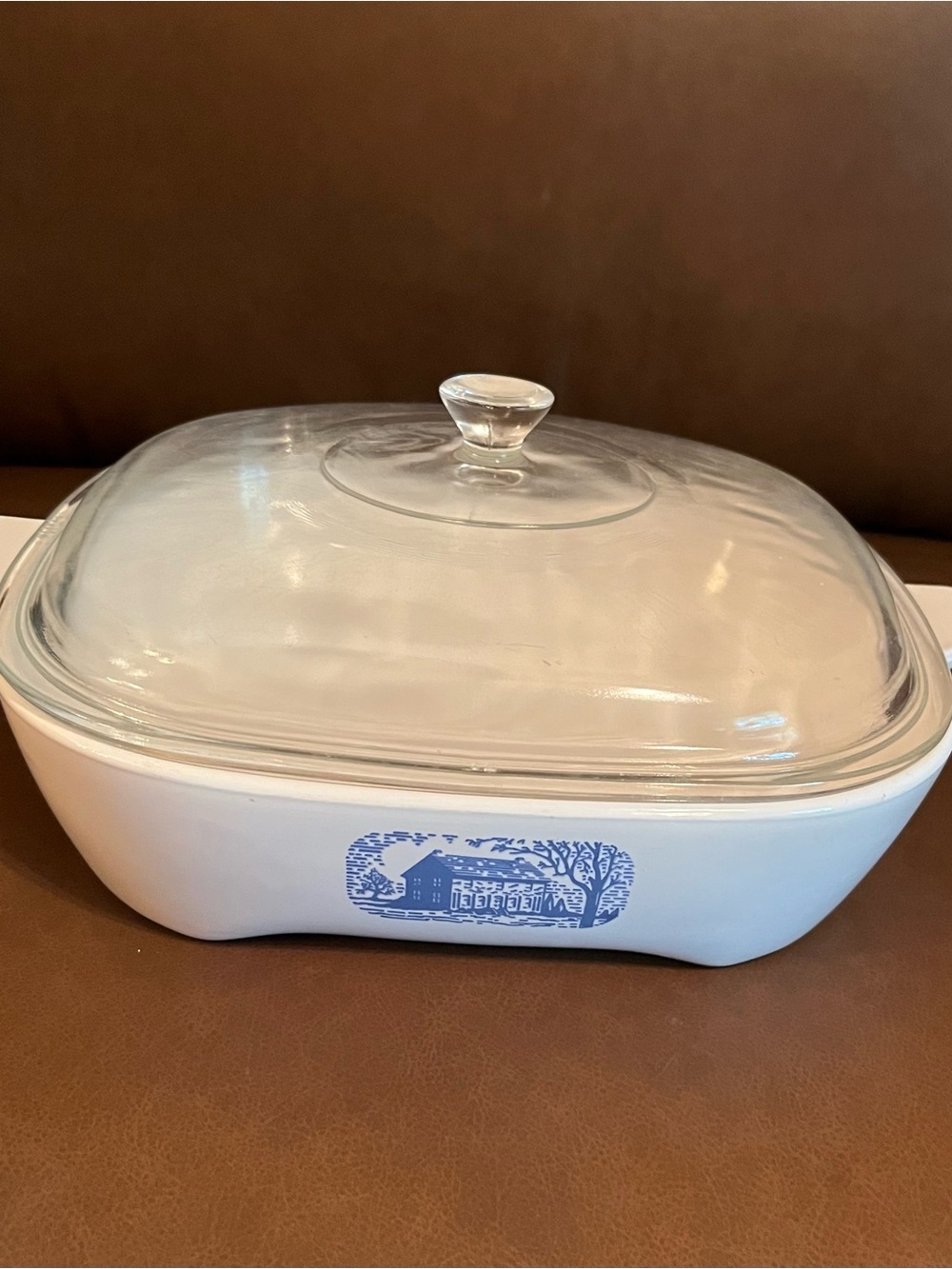 Vtg Corning Ware Blue Farm Amana Radarange Browning Skillet P-10-C-1